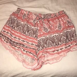 Pink patterned shorts
